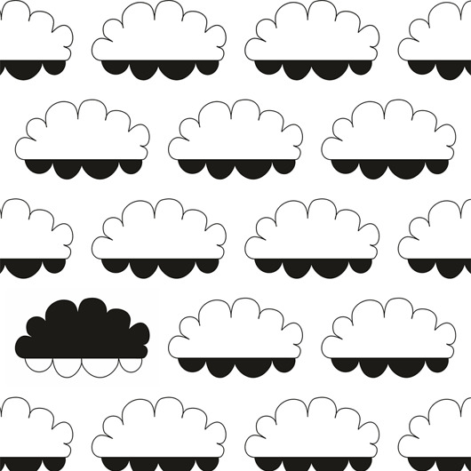 Tapeta dziecięca Clouds Black&White I Humpty Dumpty Room Decoration