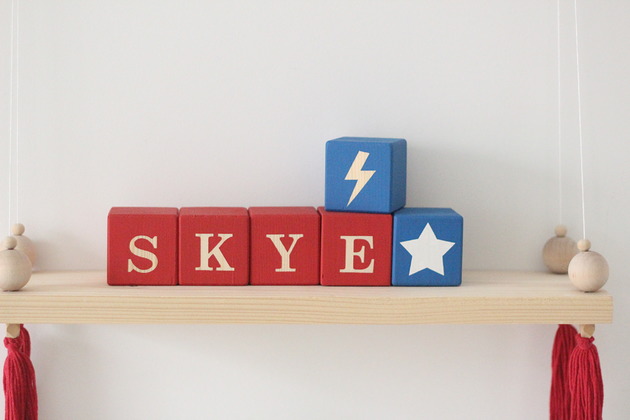 Klocki z imieniem w tylu superhero ArtyhaKids