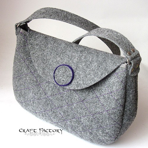 Purple Chequered - torba M Craft Factory