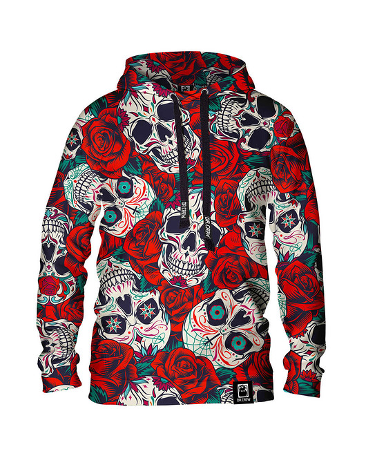bluzy męskie Męska Bluza z kapturem DR.CROW Skull Tatto