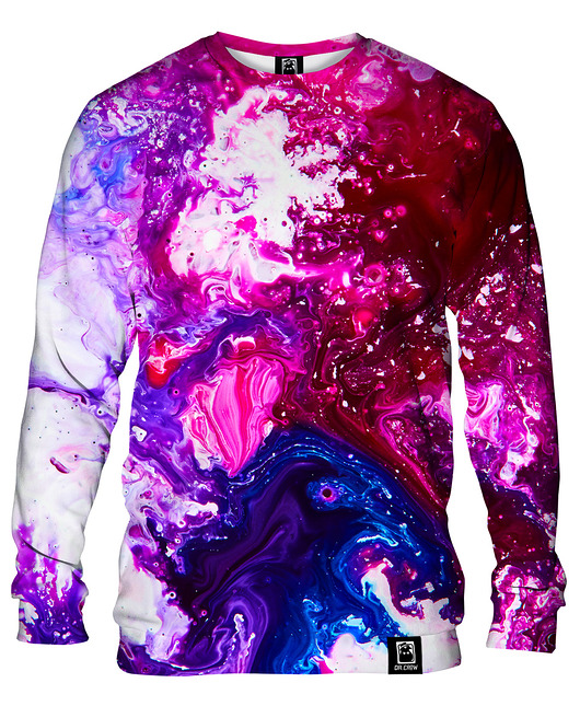 bluzy męskie Bluza Bez Kaptura Męska DR.CROW Akwarel Marble