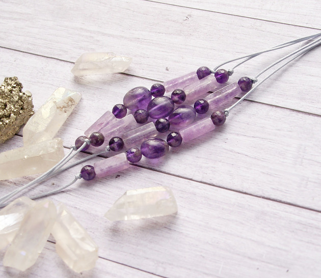 bransoletki z kamieni naturalnych Czysty AMETYST - harmonia, oczyszczenie