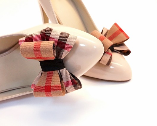Kokardki 3D A'la Burberry - klipsy Coquet Coquet