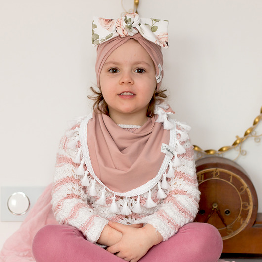 Czapka z kokardą i chusta Rose labambam