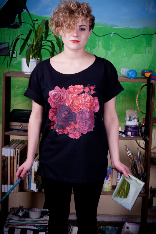 tshirt Róże black dziendobry