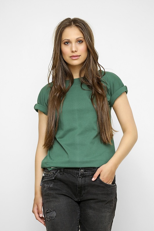T-shirt butelkowa zieleń Maja V-neck 2 w 1 Freeshion