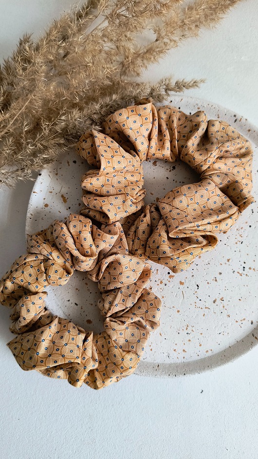 gumki do włosów Scrunchie Jedwabna Krem