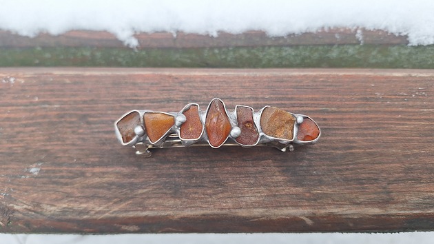 spinki i klamry do włosów Bursztynowa - klamra do włosów, rezerwacja