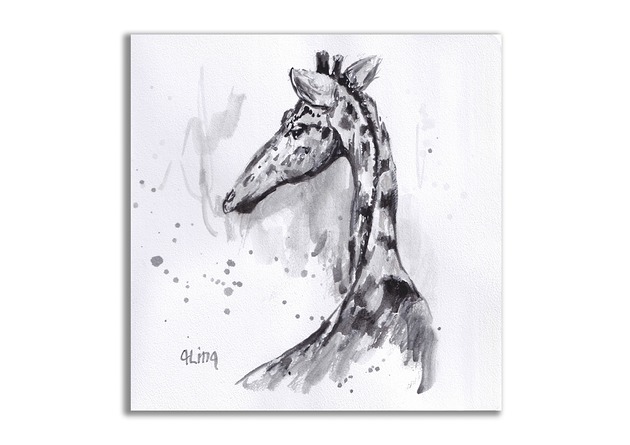 grafiki i ilustracje Żyrafa. Grafika ręcznie malowana