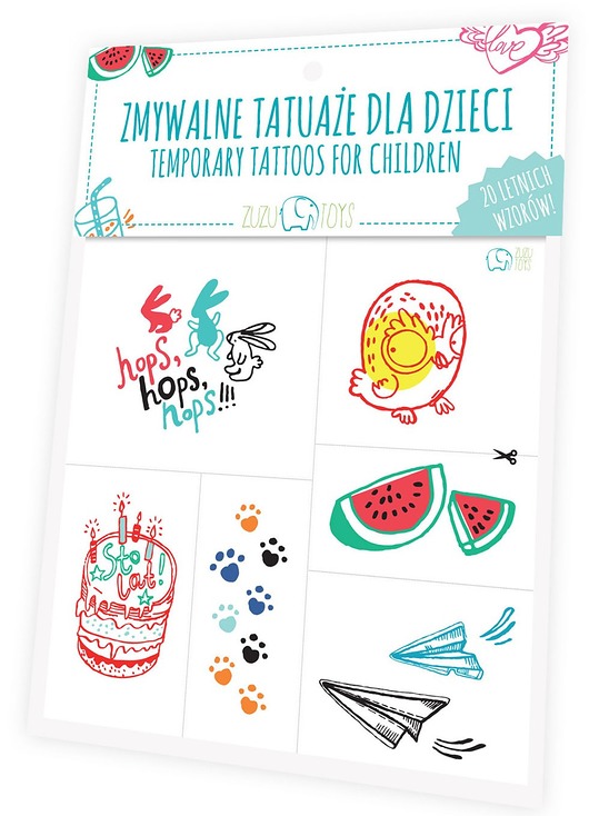 Zmywalne tatuaże dla dzieci - letnie wzory ZUZU TOYS