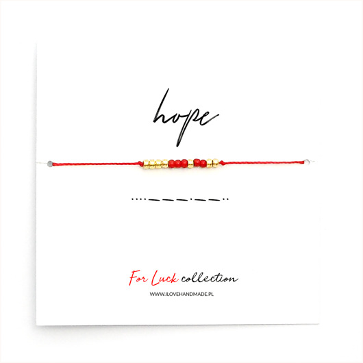 Bransoletka koralikowa For Luck HOPE (złota) Ilovehandmade