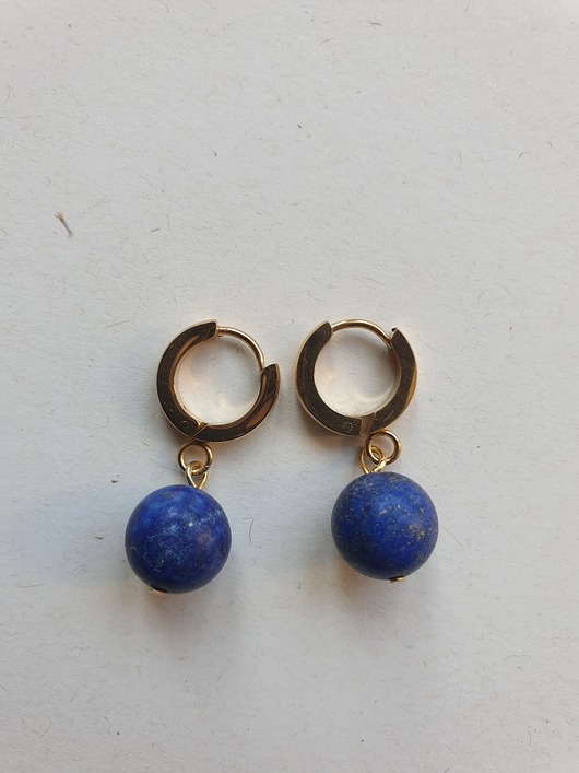 Kolczyki KULKI lapis lazuli naniby