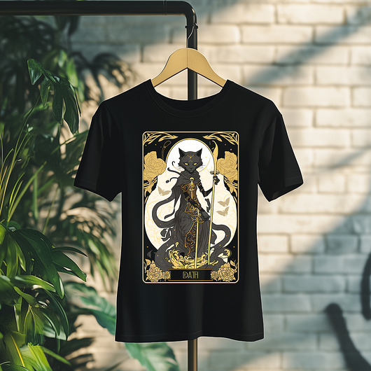 t-shirty męskie Koszulka - Kocia karta Tarota - Śmierć, Death #1