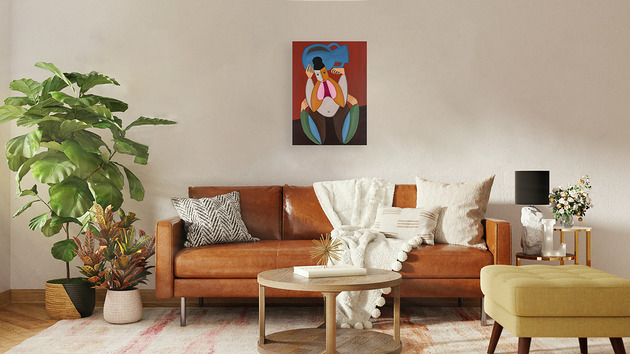 obrazy ORYGINAŁ. Obraz na płótnie - Kobieta z dzbanem 70x50 cm