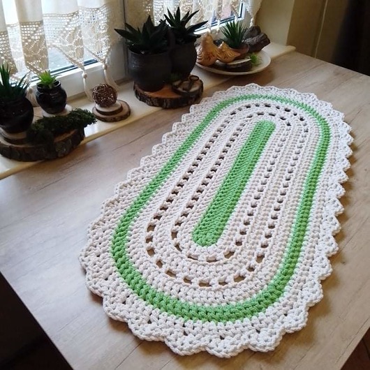 obrusy i serwetki Bieżnik owalny ze sznurka 50cmx100cm