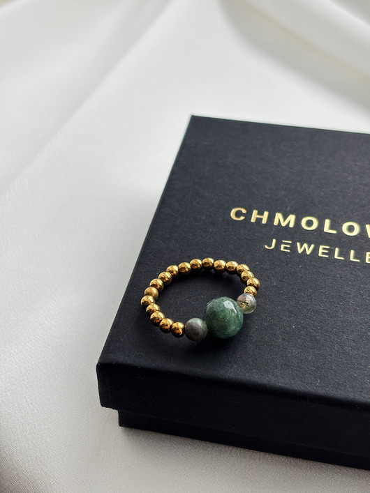 pierścionki elastyczne Pierścionek elastyczny Agat Zielony