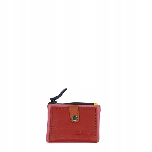 portfele damskie Portfel portfelik mały skórzany miejsce na bilon karty eko OLIVKA