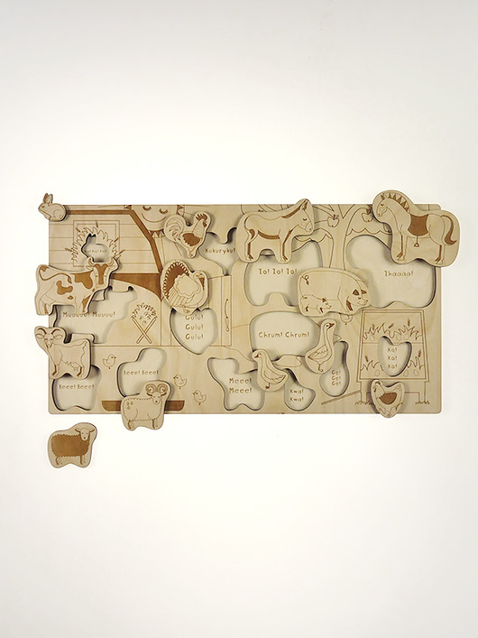 gry edukacyjne dla dzieci Puzzle drewniane Wiejskie Życie