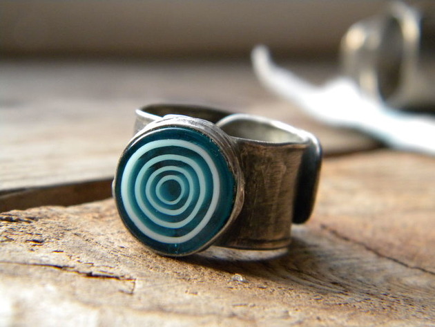 Roman Ancient Ring ;) błękitny wir Beata Trotter
