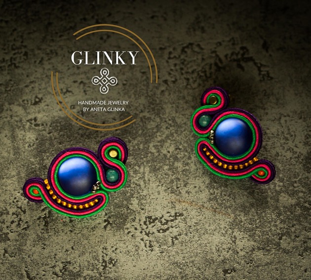 kolczyki soutache Małe kolczyki sutasz kolorowe