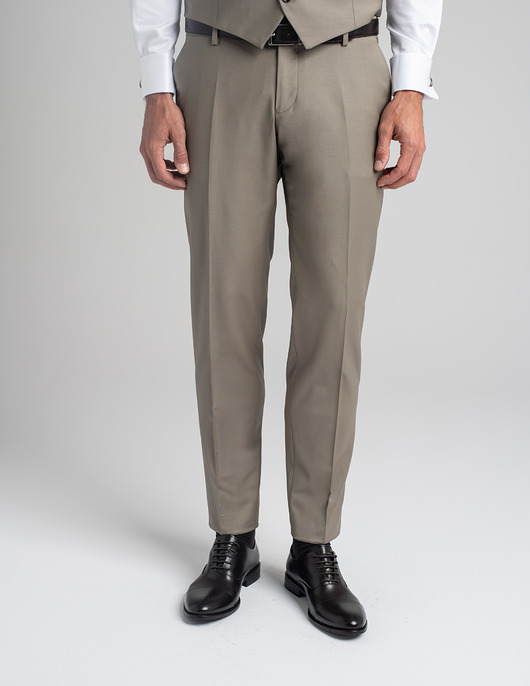 spodnie męskie Spodnie do zestawu brione greige slim fit