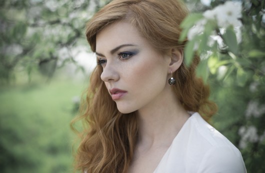 Srebrne kolczyki kryształ Swarovski - Niebo przed burzą Marisella