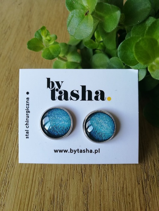 kolczyki szklane KOLCZYKI WKRĘTKI SZKLANE UNIQUE  14mm/13