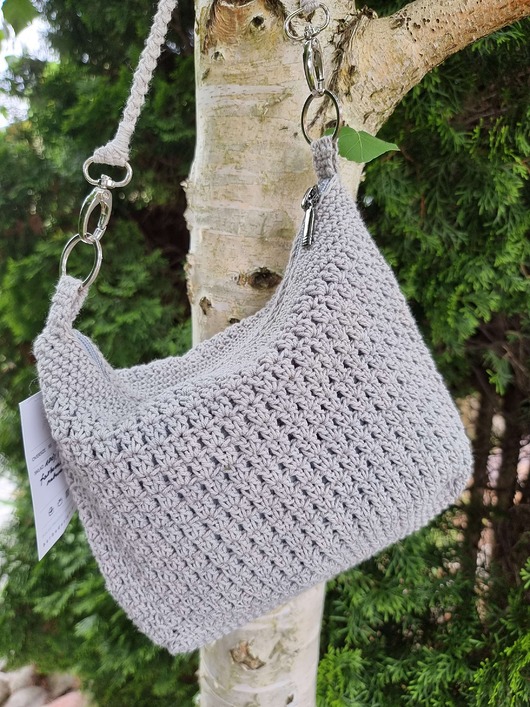 torby na ramię Torebka w stylu boho z bawełny farbowanej roślinami Gray