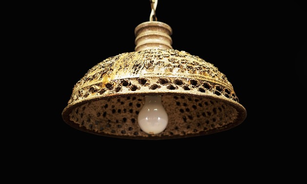lampy wiszące Żyrandol ceramiczny, vintage styl, lata 60