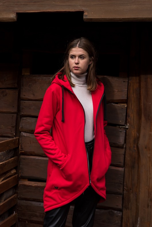 BLUZA-PŁASZCZ LONGLINE czerwona 3 for U