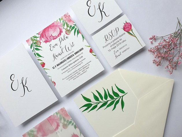 Zaproszenia ślubne Seria Peony FD3 FarrowDesign
