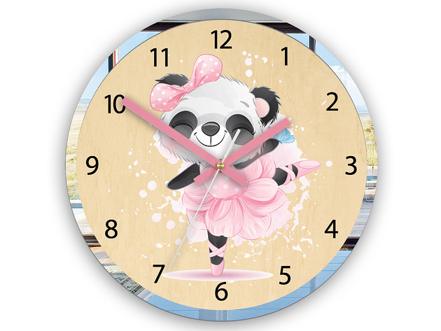 zegary Zegar ścienny dziecięcy PANDA BALETNICA 30cm