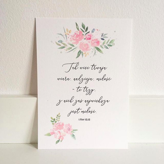 Miłosna pocztówka z cytatem Paperwords