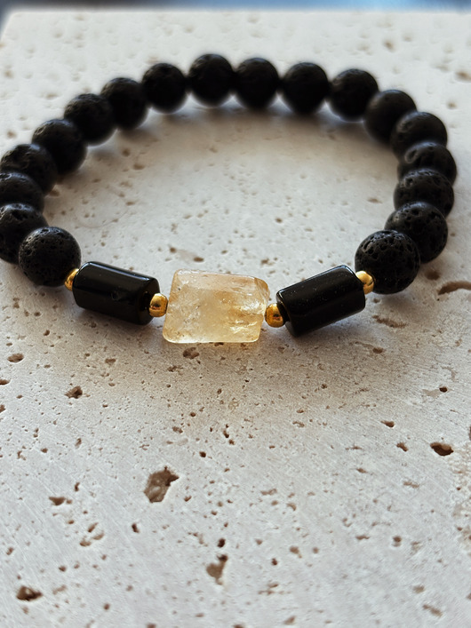biżuteria męska Bransoletka męska Cytryn i Turmalin