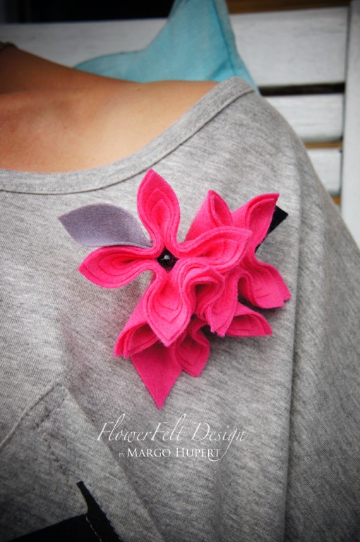 różowe z czarnym FlowerFelt Design