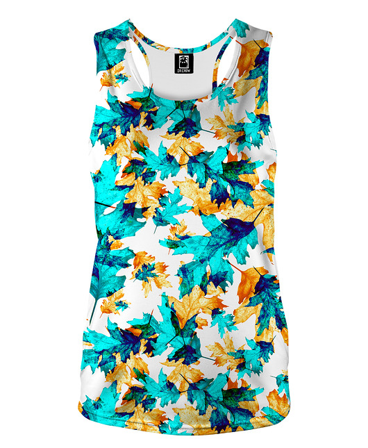 topy damskie DR.CROW Bokserka Damska Cyan Leaves