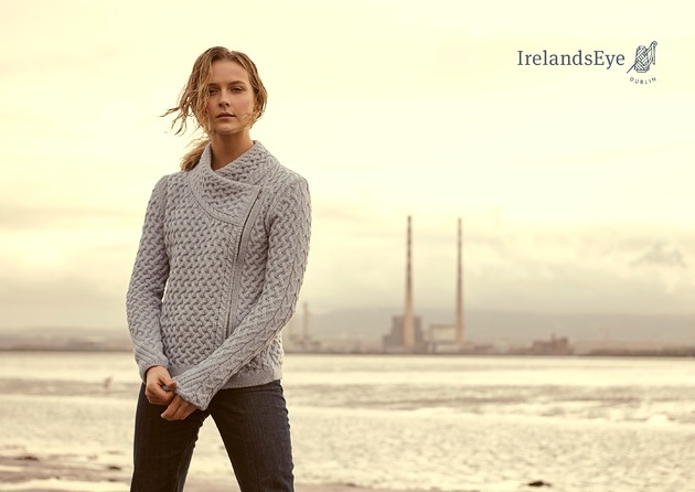 piękny kardigan na zamek z wełny merino IrelandsEye