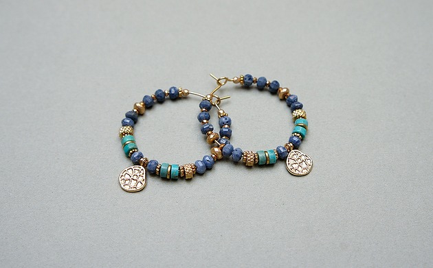 kolczyki z kamieniami Sea Collection Wianki (Koral blue) 24.04.25 - kolczyki