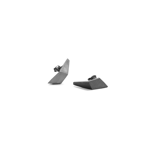 kolczyki srebrne Kolczyki srebrne ONE EDGE flexed / satin BLACK earrings