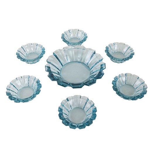 miski i misy Komplet szklanych miseczek, włoski design, lata 70,  Włochy