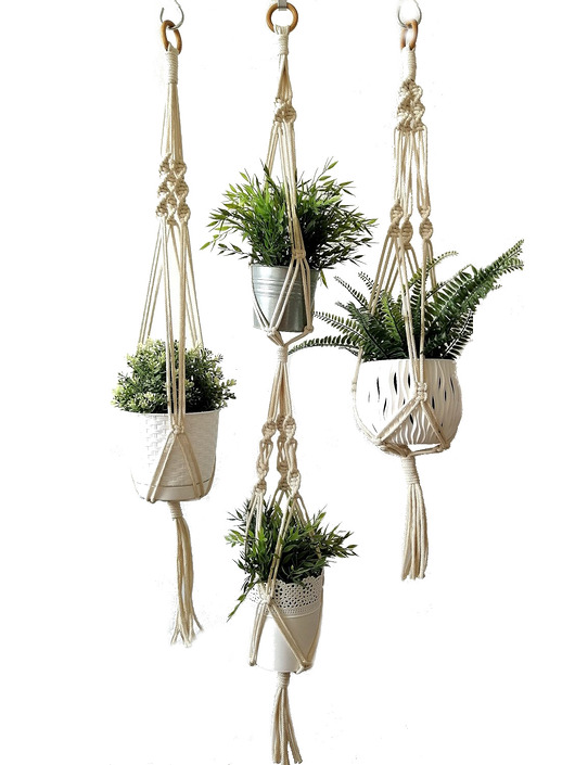 kwietniki Komplet kwietniki wiszące makrama