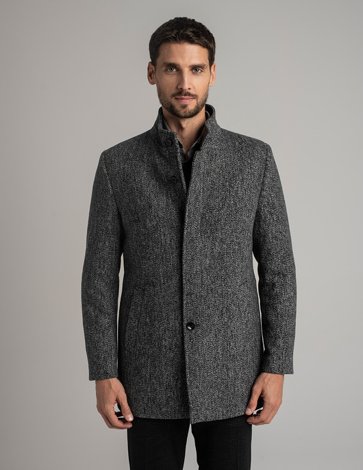 płaszcze i kurtki męskie Męski płaszcz wełniany rivara szary