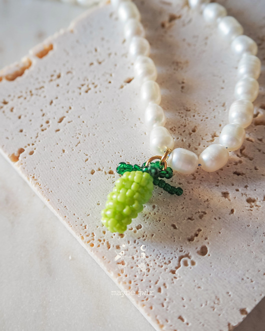 chokery Naszyjnik Winogrono z pereł i koralików