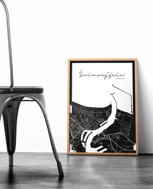 plakaty Plakat Świnoujście mapa
