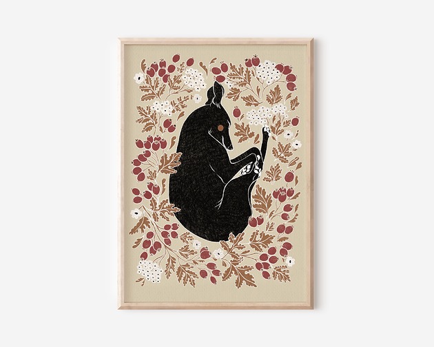 plakaty Plakat - Charcik w gałązkach głogu