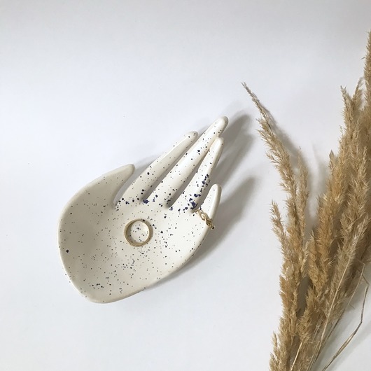 Ceramiczna Dłoń Niebieskie Ciapki Maison Fragile