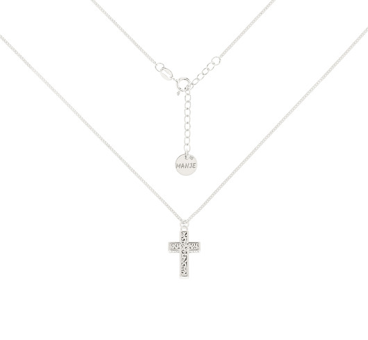 chokery Srebrny choker pancerka z krzyżem