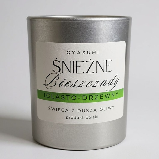 świeczniki i świece Świeca zapachowa z wosku oliwnego Śnieżne Bieszczady