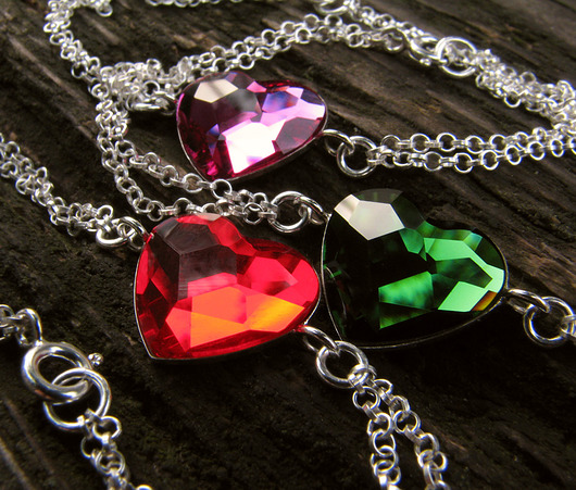 Komplet trzech bransoletek z sercami kryształ Swarovski Marisella