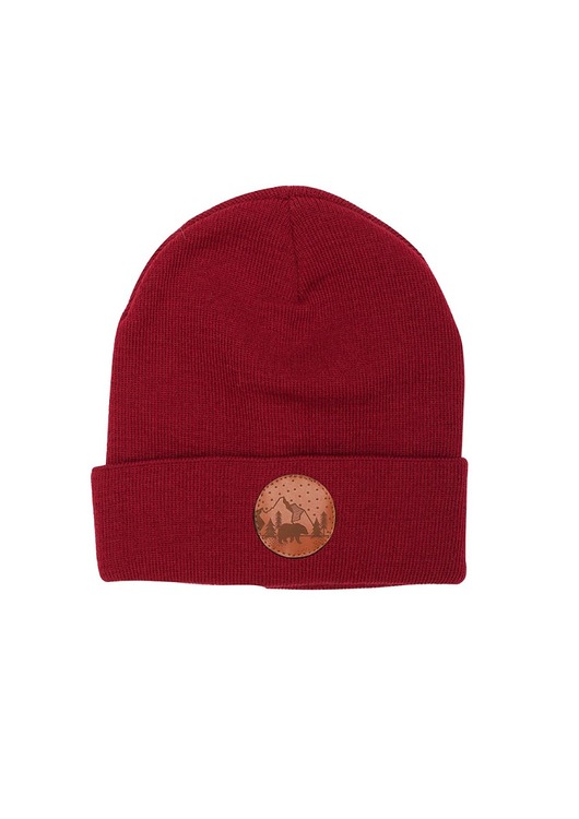 Czapka Beanie Bawełna Bordowa KABAK